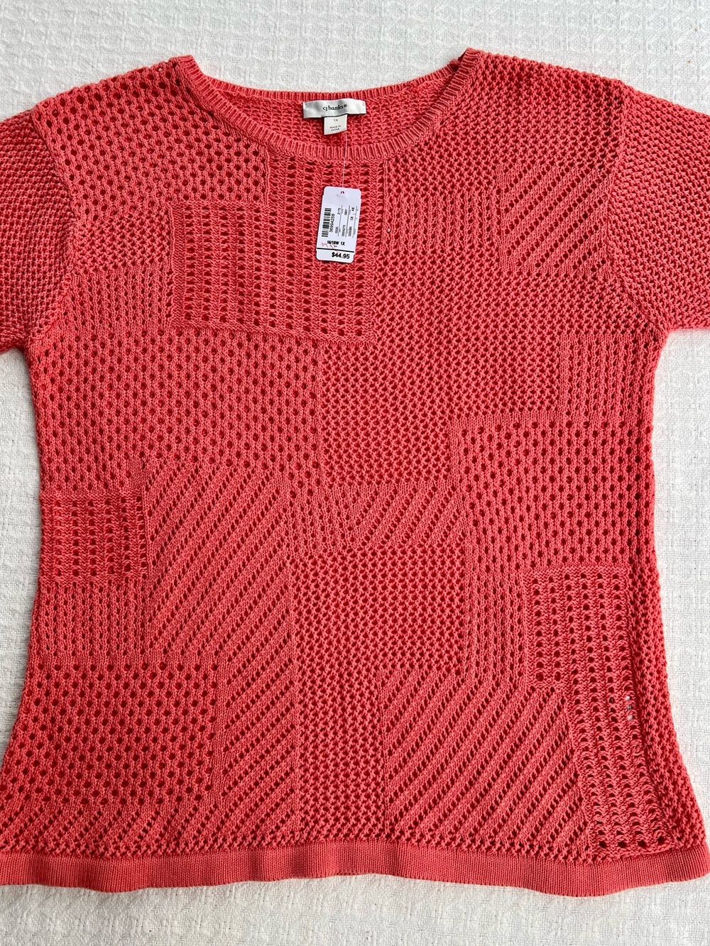 CHRISTOPHER & BANKS OPEN-KNIT PATCHWORK SWEATER OR COVERUP
